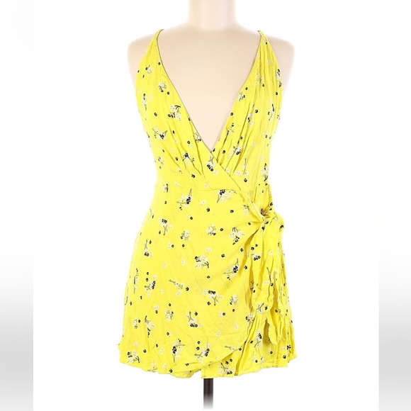 Free People Tango At Night Printed Wrap Slip Romper - Picture 2 of 7